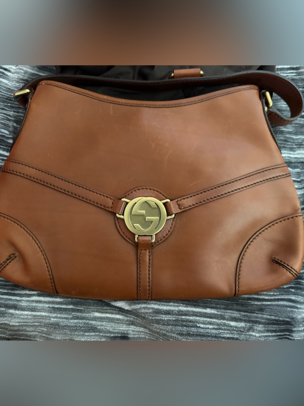 Gucci Brown Leather Reins Hobo Bag
